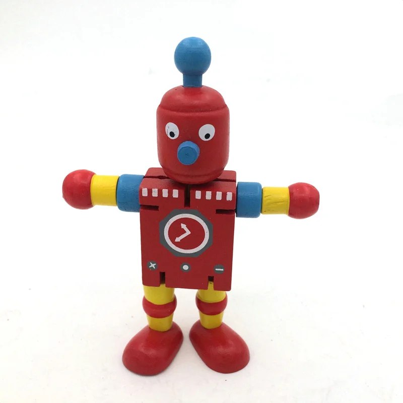 Model Building Figurines Early Educational Toys Wooden Elastic Robot Post Blocks Dolls Children's Birthday Gift Christmas Figure (3)