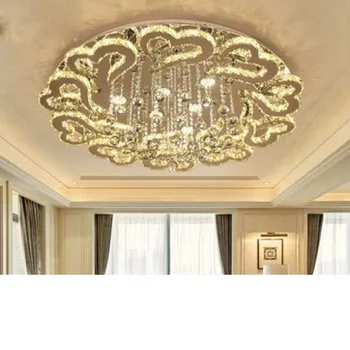 

Crystal Lamps Living Room Lights Round Simple Modern Atmosphere Home Restaurant Lights Main Lobby Room led Ceiling Lights led