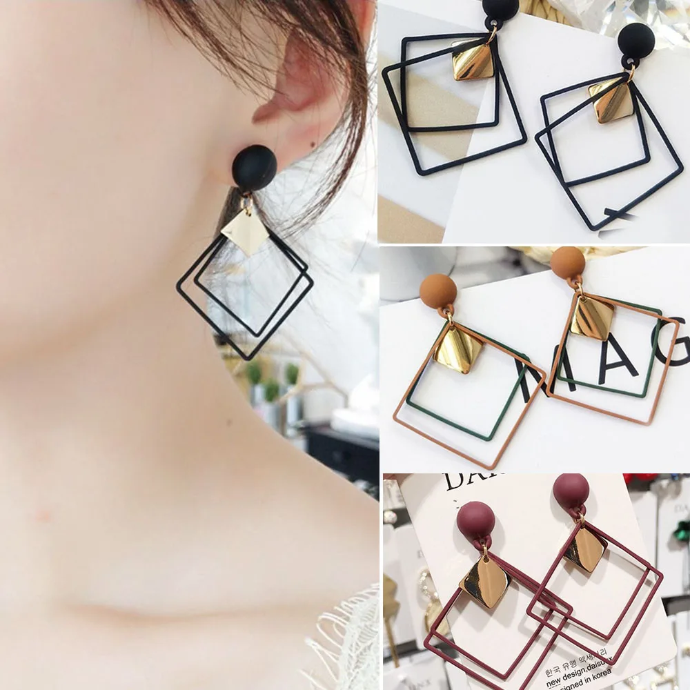 

Fashion Jewelry Temperament Long Matte Pendant Earrings Korean Wild Sequins Geometric Earring Female Elegant Statement Earrings