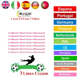 Европа HD 1 год CCCam испанско-португальский Германия Польша спутниковый ТВ ресивер для cсcam сервер для DVB-S2 спутниковый ресивер