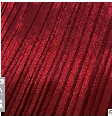 Бургундия Miyake fold однотонное платье без рукавов с круглым вырезом ТРАПЕЦИЕВИДНОЕ ПЛАТЬЕ - Цвет: Бургундия