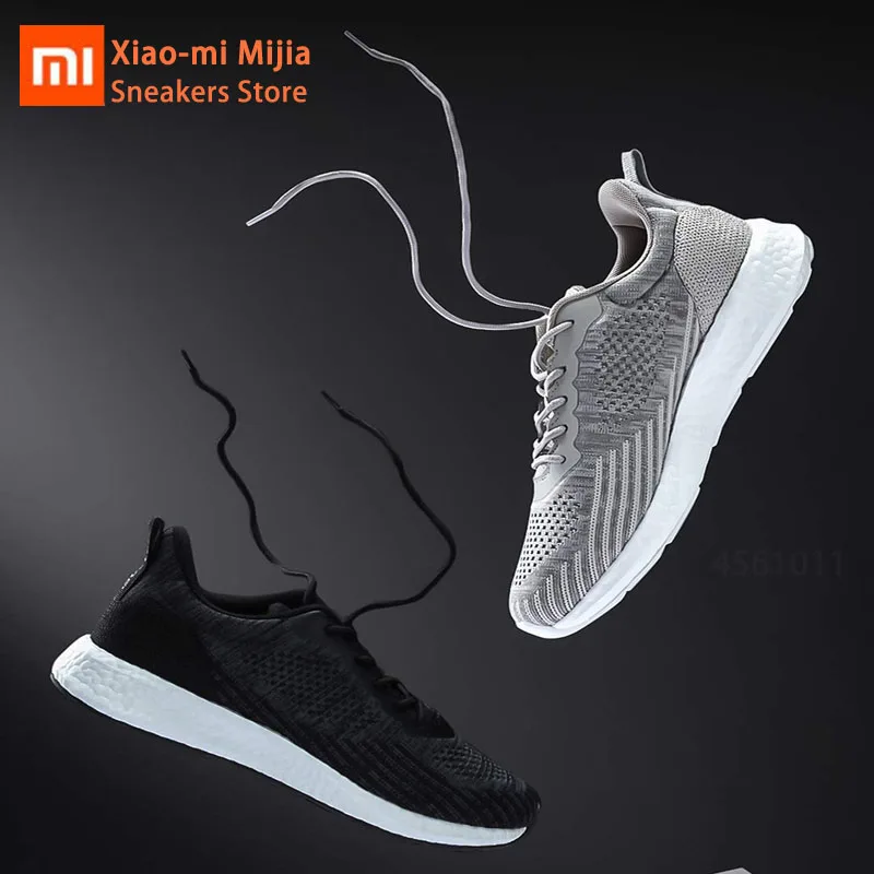 

Xiaomi Mijia Rebound Running Shoes Shock Absorption Wear-resistant Rubber Flying Woven Upper Sports Sneakers For Men Outdoor