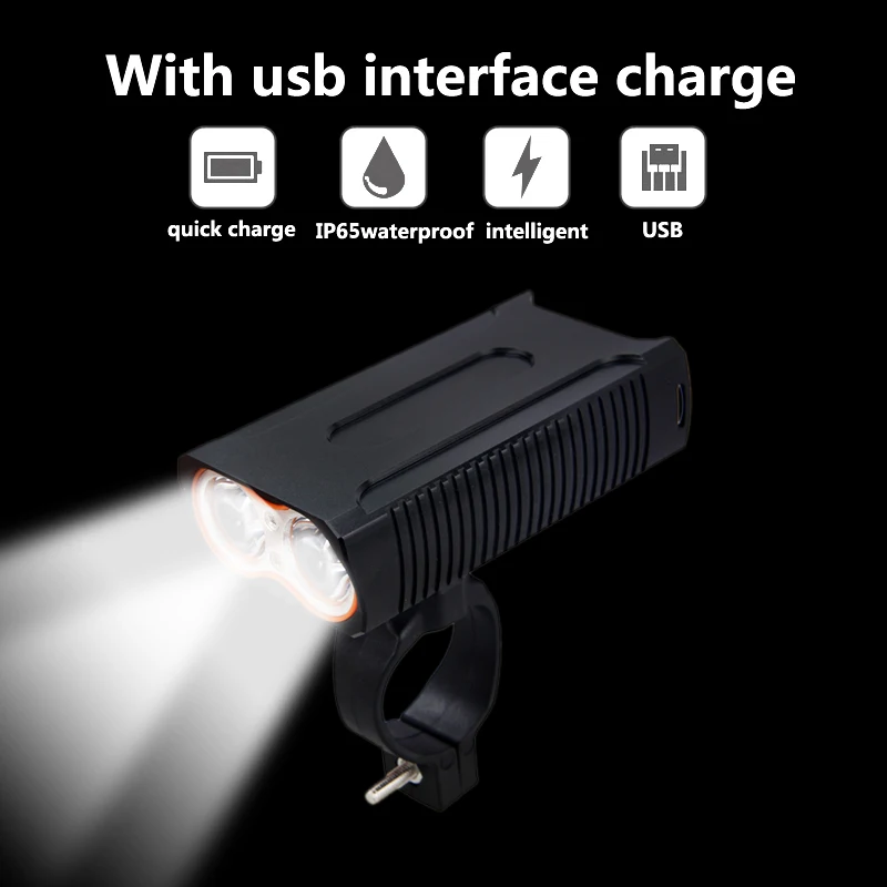 Cheap Waterproof Aluminum USB Bike Lamp 2400LM Front Bike Headlight 2*T6 LED Bicycle Light 3 Modes Cycling Lamp with Built-in Battery 1 Cheap Waterproof Aluminum USB Bike Lamp 2400LM Front Bike Headlight 2*T6 LED Bicycle Light 3 Modes Cycling Lamp with Built-in Battery 1