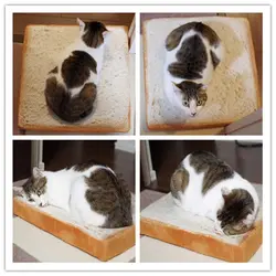 Новинка 2018 года кровать для домашних животных хлеб подушки детские Тост Хлеб мягкий теплый кошка собака кровать чистый