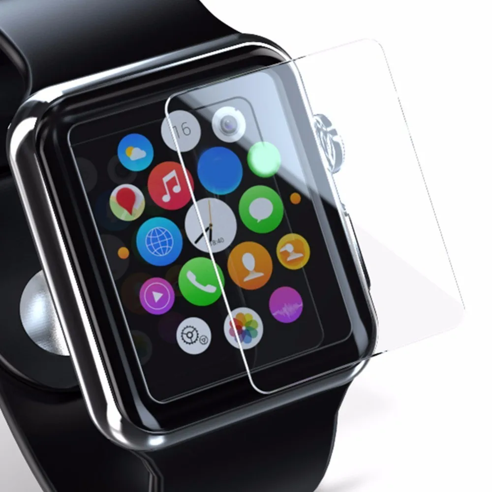 Закаленное стекло HD полный экран Защитная пленка для Apple Watch 1 2 3 серии 38 мм/42 мм