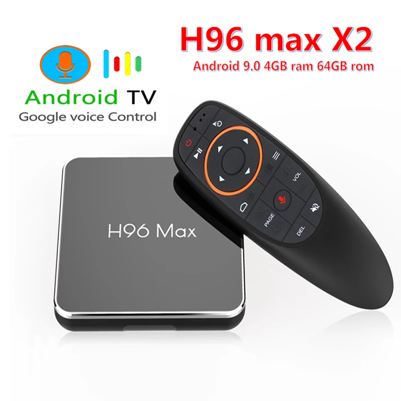 

H96 max X2 tv box Android 8.1 4GB ram 64GB rom Box H.265 4K 1080p USB3.0 Set Top Box Google Voice Control android tv H96 maxX2