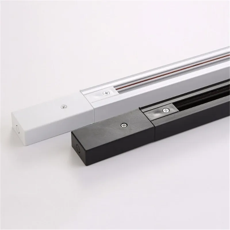 Modern black white 2 wire track rail straight L T X cross connector jointer for 2 wire track light LED spotlight rails afbeelding