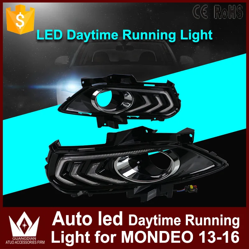 

1Set Car Led DRL Daytime Running Light Only White Color LED Auto Fog Lamp Car Styling For Ford Mondeo Fusion 2013 2014 2015 2016