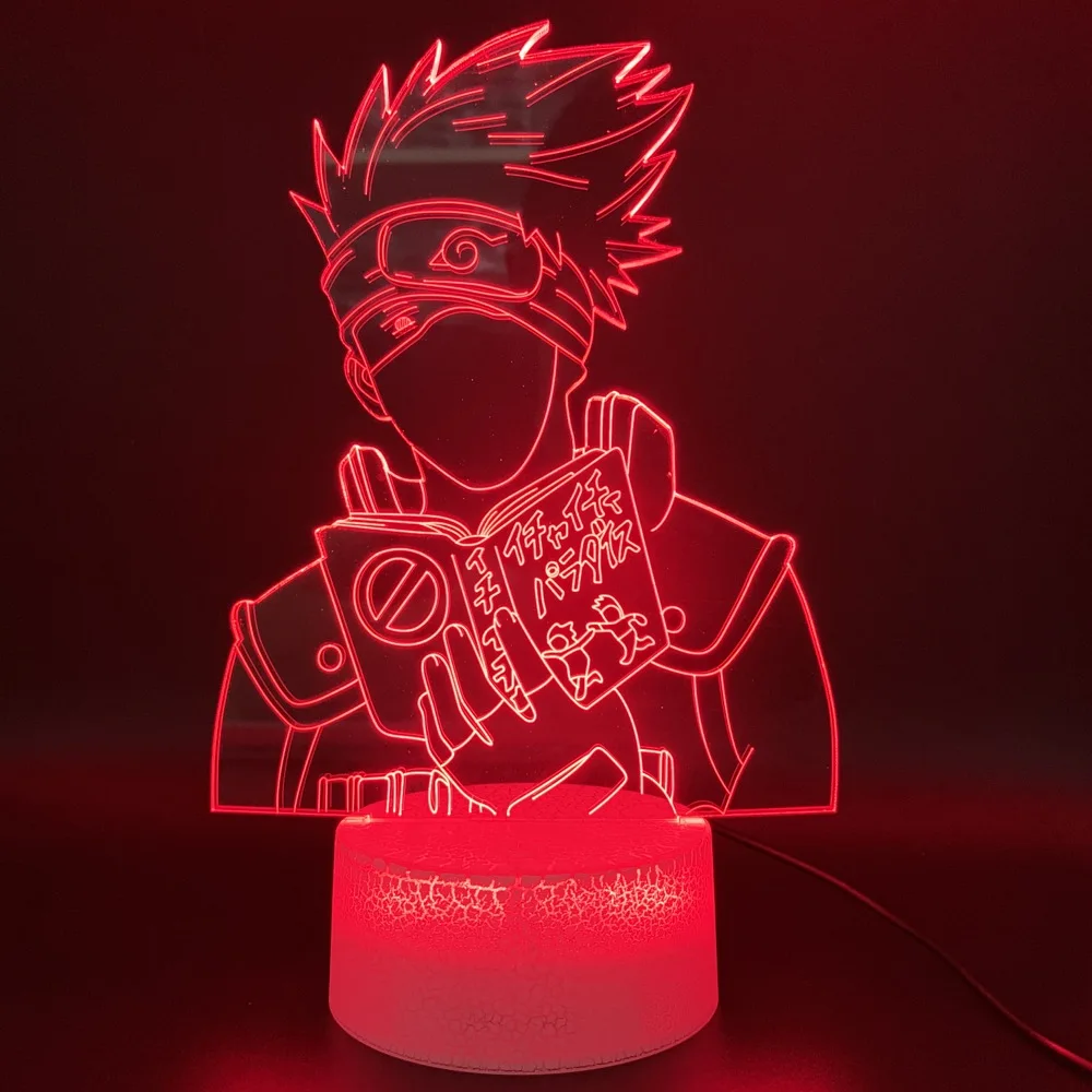 

3D Illusion Led Night Light Lamp Anime Naruto Kakashi Hatake Figure Kids Bedroom Decoration Table Lamp Gift for Child Nightlight