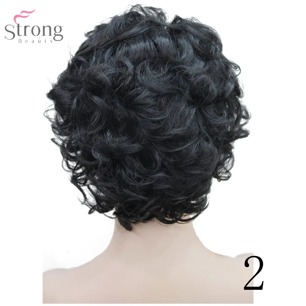Women Short Black Curly Hair Wigs (4)