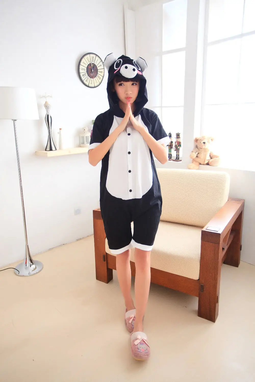 Anime-pajamas-Black-pig-men-women-adult-short-sleeve-cotton-pajamas-cartoon-animal-summer-unisex-cosplay (1)