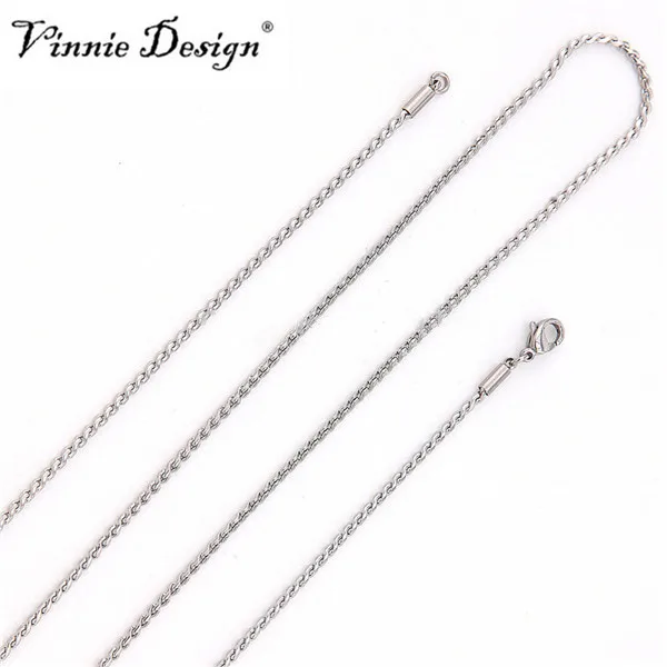 

Vinnie Design Jewelry 80cm Long Chain Necklace Stainless Steel Silver Chains for Floating Locket Pendant