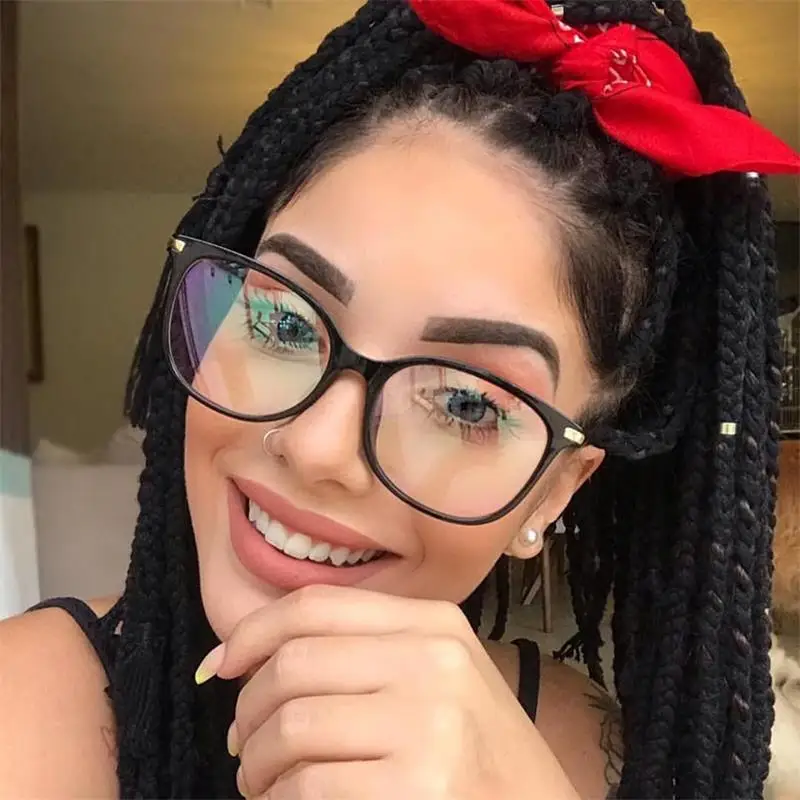 

2019 Luxury Designer Vintage Eyeglasses Women Square Clear Frame Black Leopard Glasses Clear Lens Blue Spectacles UV400