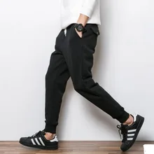 Дешевые и модные мужские повседневные брюки пуш-ап лучевые ноги физиологичные брюки шаровары длинные брюки мужские