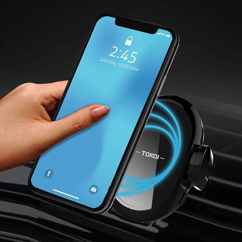 Qi Car Bracket Wireless Charger For iPhone XS Max 8 Plus X XR Samsung S9 S8 Plus Note 9 8 Infrared Sensor Fast Charging Qi Car Bracket Wireless Charger For iPhone XS Max 8 Plus X XR Samsung S9 S8 Plus Note 9 8 Infrared Sensor Fast Charging