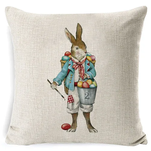 Fokusent Peter Rabbit Чехол на подушку в европейском стиле, Чехол на подушку 45*45, плотный Чехол на подушку с 3D принтом, декоративные подушки, Хлопковый чехол - Цвет: Синий