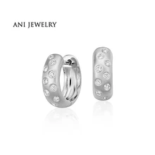 ANI с металлическим ремешком регулируемой длины, 14 k белое золото Для женщин круглые серьги 0,22 КТ Сертифицированный I/S1 Diamond маленькие кольца-Серьги Элегантный женский Bijoux(украшения своими руками по индивидуальному заказу
