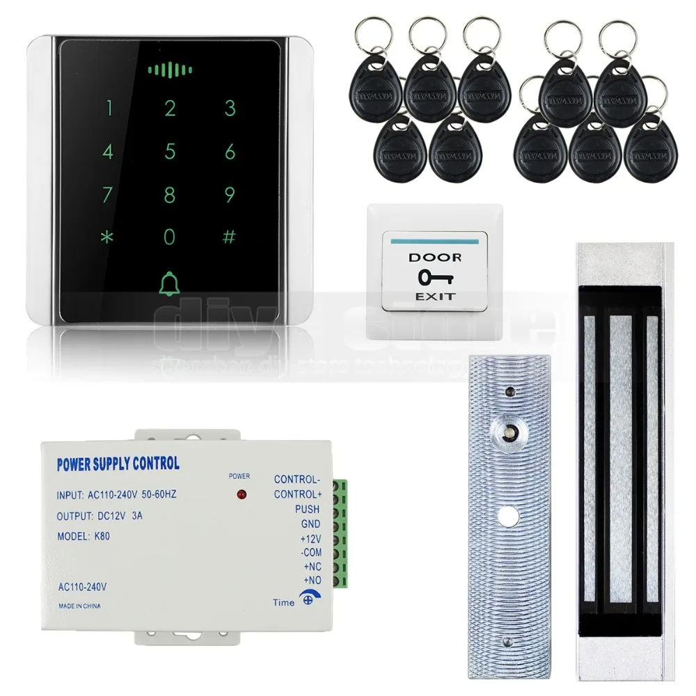DIYSECUR 125KHz RFID Reader Password Keypad + Lock Door Access