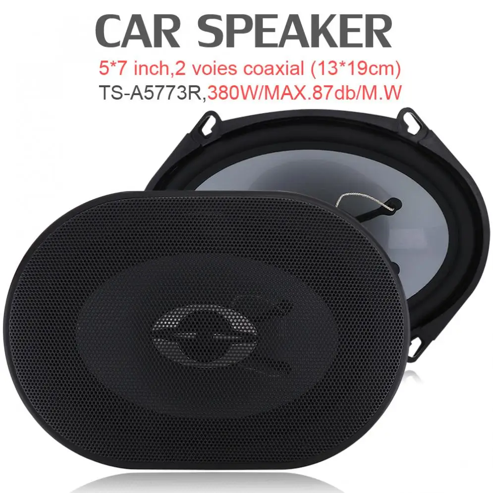 Altavoz Coaxial HiFi para coche, dispositivo de Audio estéreo con frecuencia de rango completo, TS-A5773R 5x7 pulgadas, 380W, 2 unidades