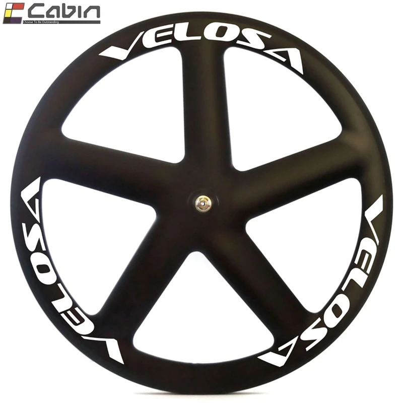 Velosa 50 мм clincher/трубчатый для дорожного/трека/триатлона/пробного времени велосипед 5 спиц колеса, полный углерода пять спиц с высокой TG смолы