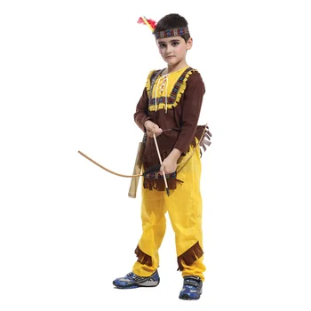 

2019 new cosplay rave party Halloween costume children original traditional Indian prince show costume boy