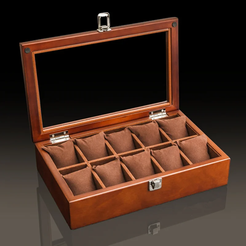 3/5/8/10/12 Slots Luxury Wood Watch Box Organizer Wooden Watch Holder For Men Watch Display Gift Box