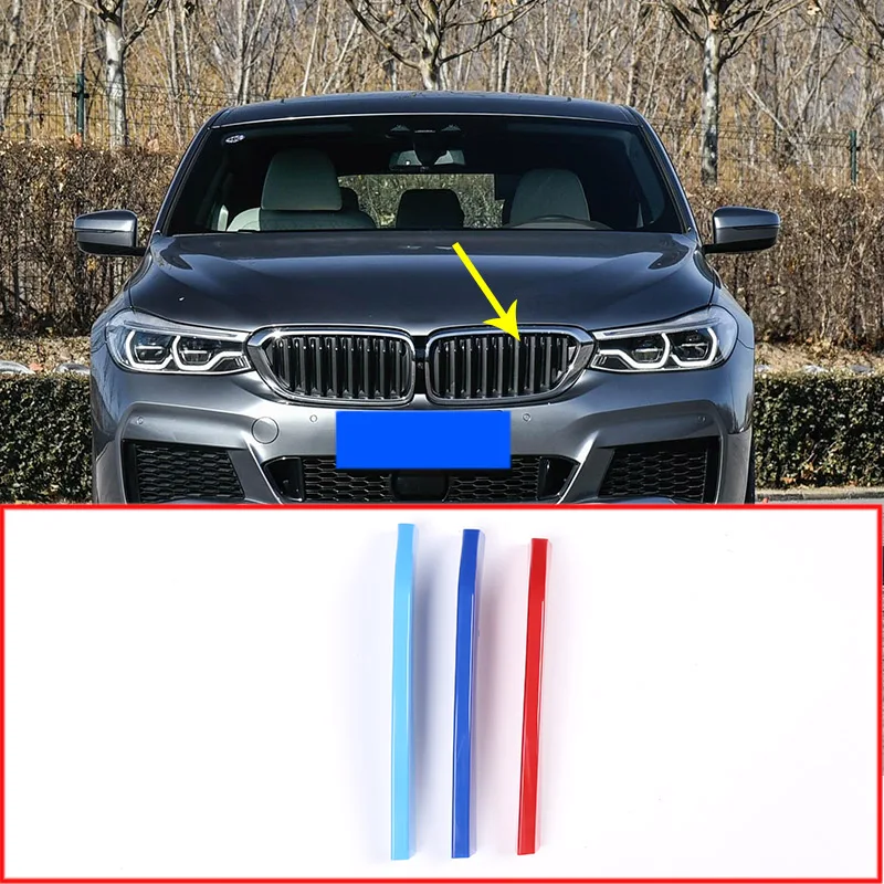 ABS Car Front Grill Stripes Covers For BMW 6 Series GT G32 2017 2018