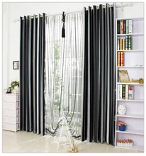 Black and White Vertical Stripe Window Blackout Curtains For Living room Bedding room Decorative Drapes Cortinas para sala
