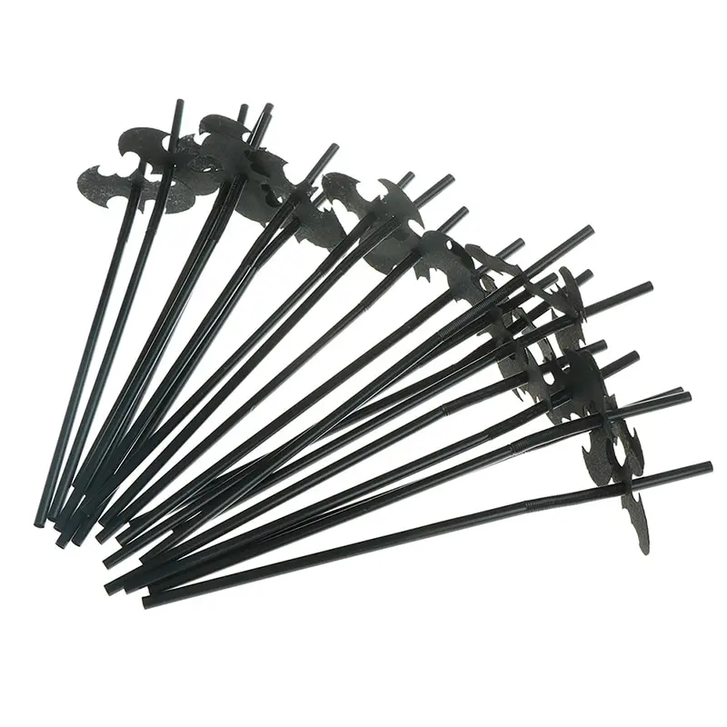 20Pcs Disposable Festival Tableware Straw Fabric Batman Straw Felt Flag Birthday Party Decoration Bunting Supply Cartoon