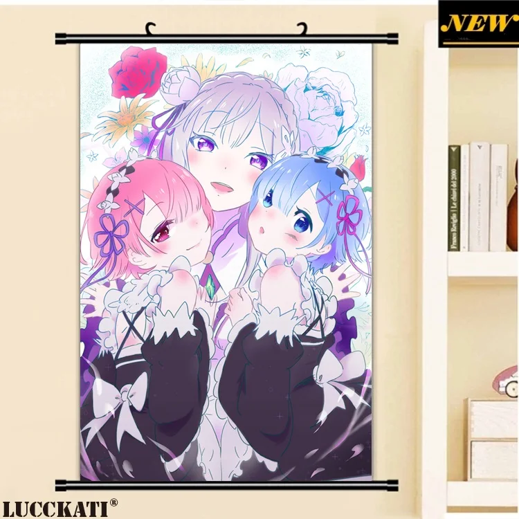40X60 см Re: Zero Kara Hajimeru Isekai Seikatsu Rezero Rem Ram CAME мультфильм аниме Настенная картина