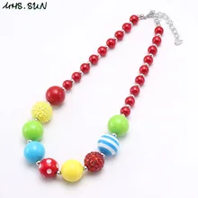 MHS. SUN модные детские массивные бусы из жевательной резинки DIY ожерелье для детей детские ювелирные изделия для девочек милые бусины в виде жевательных шариков ожерелье 1 шт./лот