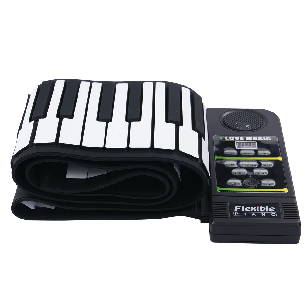  KONIX PN88S negro 88 teclas 28 tonos 100 ritmo electrónico Flexible enrollar Piano USB y Puerto MID