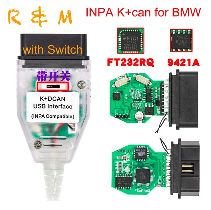 Новое поступление INPA K + может ForBMVV с FT232RQ чип переключателем работает на BMVV 8 pin и