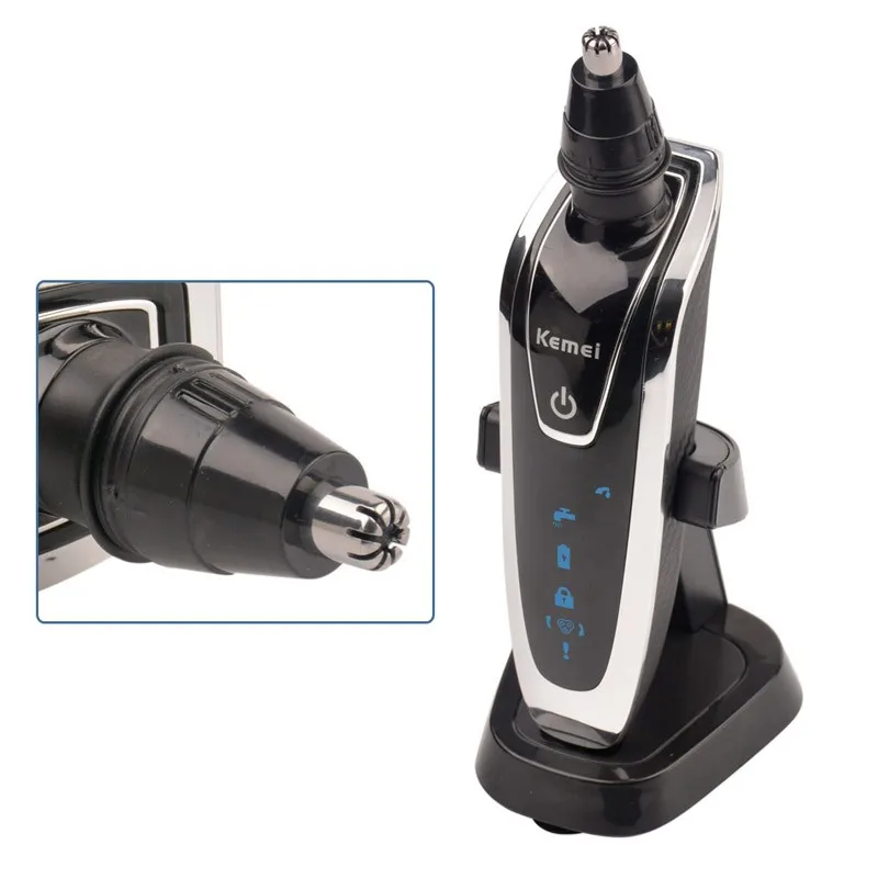 Kemei Electric Shaver 4 in 1 Multifunction Shaving Machine Nose & Hair Trimmer ElectricToothbrush IPX6 Waterproof With Stand