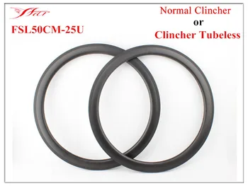 

Far Sports carbon clincher rim 50mm deep 25mm wide, U shape 700C full carbon bike rims 480g/pc