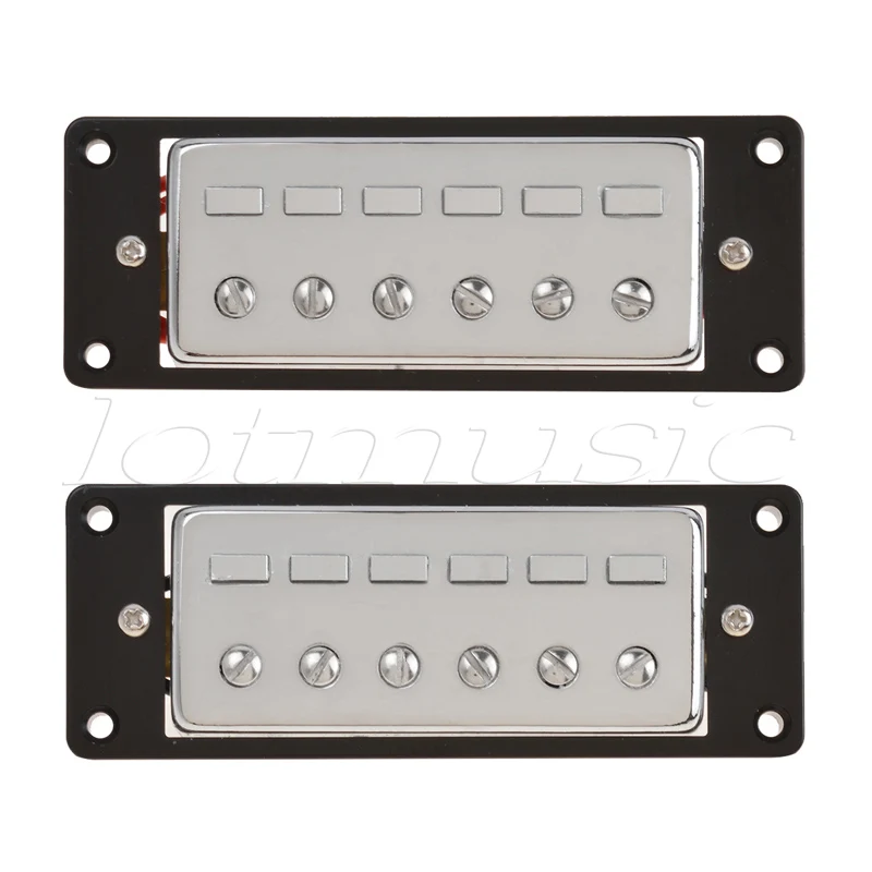 

Mini Humbucker Pickups for Electric Guitar Parts Accessories Humbucking Pickup Double Coil Bridge Neck Set Chrome Black Frame