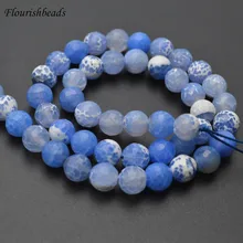 Синий цвет натуральный огненный агат граненые круглые бусины 5 нитей в партии 6 мм 8 мм 10 мм 12 мм