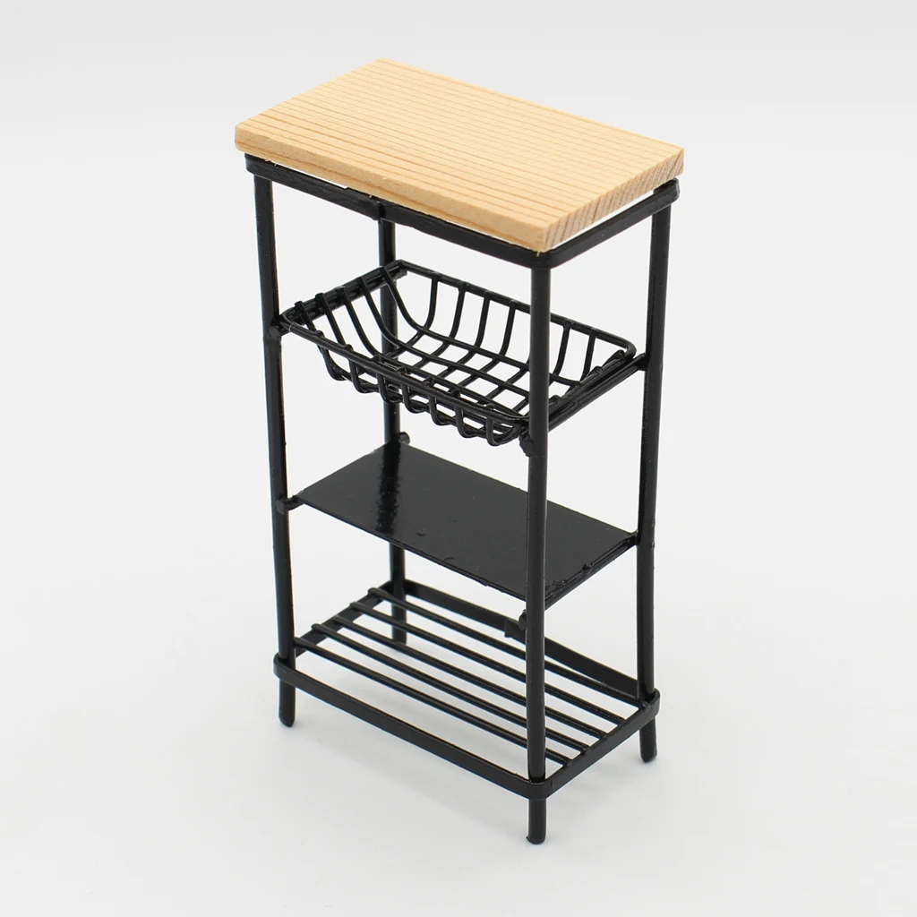 Doll House Miniature Kitchen Dollhouse Furniture Mini Dishes Rack 1:12 Scale