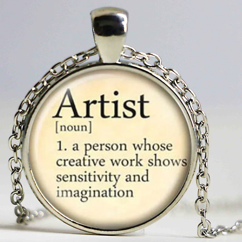 Artist necklace vintage dictionary definition of Artist word pendant