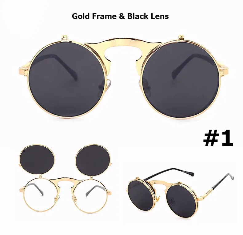 JackJad модные стимпанк готические винтажные раскладушки солнцезащитные очки для мужчин и женщин индивидуальные круглые стильные солнцезащитные очки Oculos De Sol