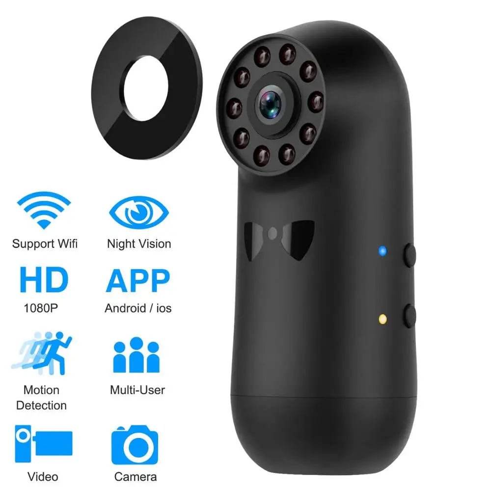 Мини Wi Fi IP камера Full HD 1080P с беспроводным дистанционным управлением секретная