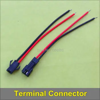 

500 Pairs/lot SMP Terminals Connector 2pin Cable 20cm JST Red Black Wire Male Female Plug Cable Led Strip Lamp Driver Cable