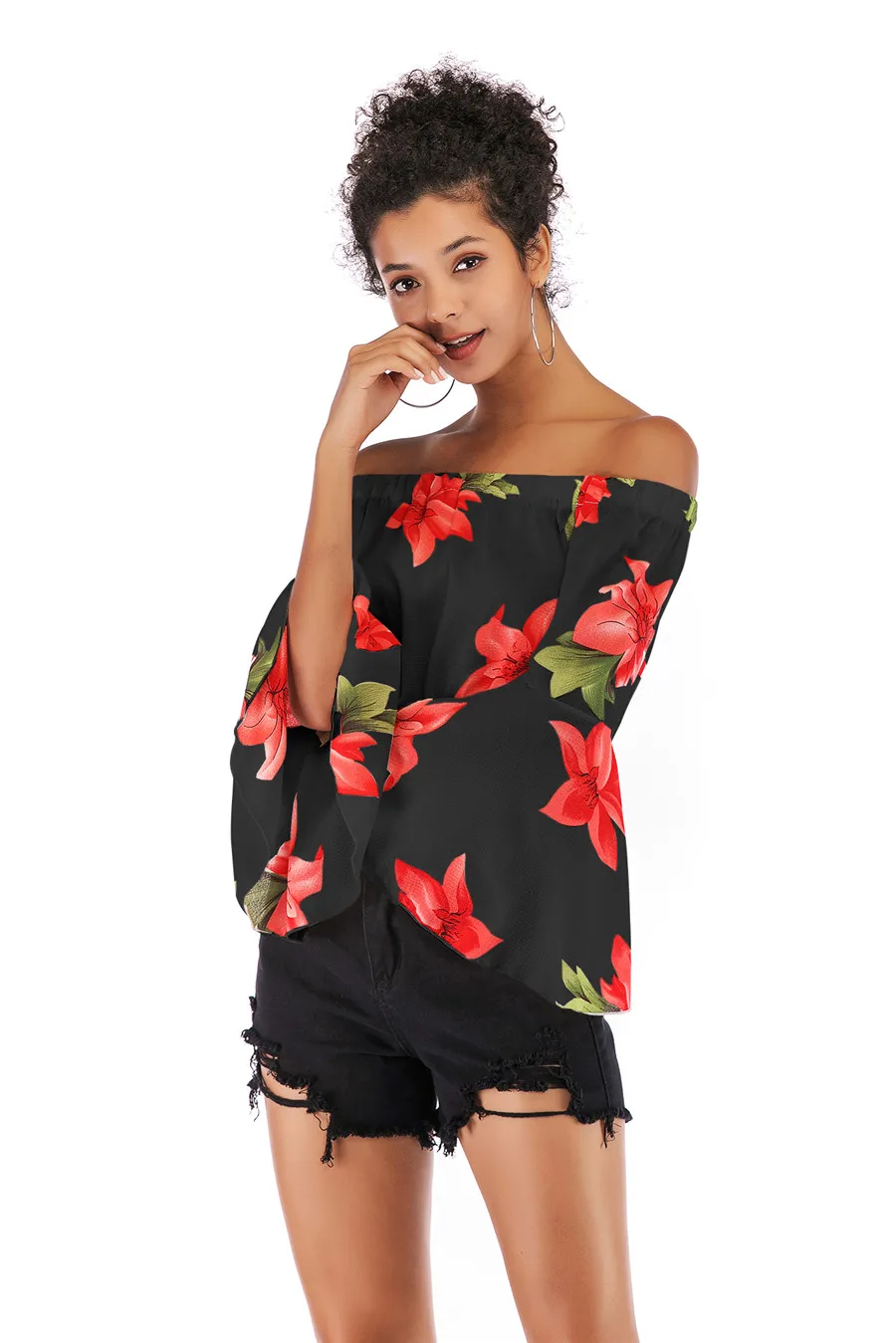 Gladiolus Off Shoulder Spring Autumn Blouse Women 2019 Flare Sleeve Sexy Leopard Print Crop Top Shirt Women Blouses Ladies Tops (13)