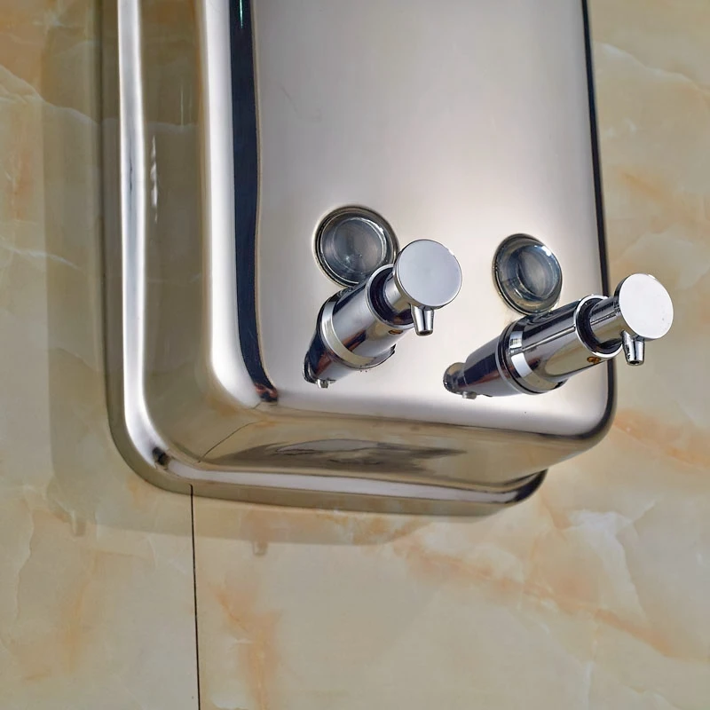 Нержавеющей Steel1500ml жидкого мыла Chrome двойной Touch Стиль мыла мыло