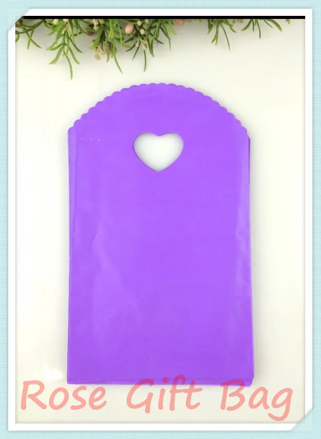 100pcs/lot Purple Plastic Bag 13x21cm Small Jewelry Boutique Candy