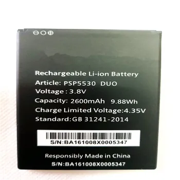 

3.8V 2600mAh Replacement Battery For Prestigio Muze Z5 PSP5530 Batterie Phone Original Batteries with phone stander for gift