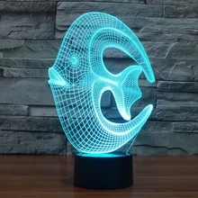 3D красочные огни коралловых рыб визуальный света LED подарок энергосберегающие лампы творческий трехмерного визуального свет