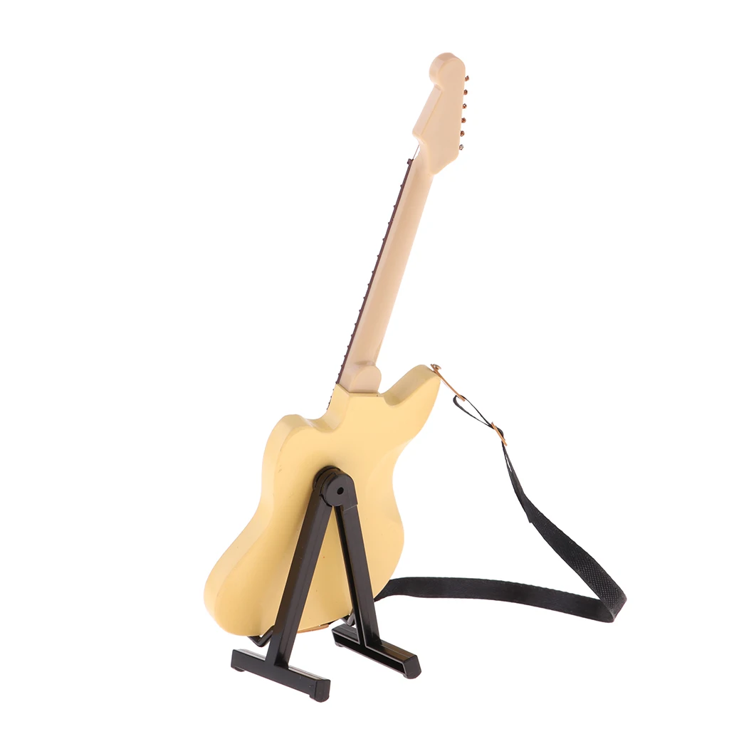 Деревянная мини гитара музыкальный инструмент для 1:6 кукольный домик аксессуары для мебели для музыкальной комнаты бежевый
