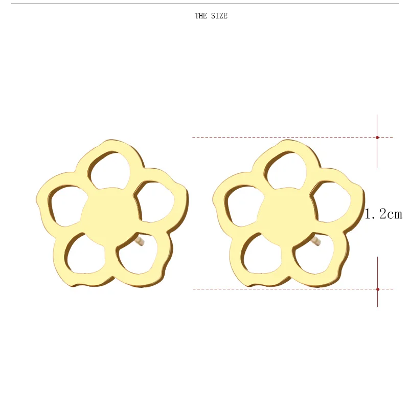 CACANA Stainless Steel Stud Earring For Women Man Flower Gold And Silver Color Lover's Engagement Jewelry Drop Shipping