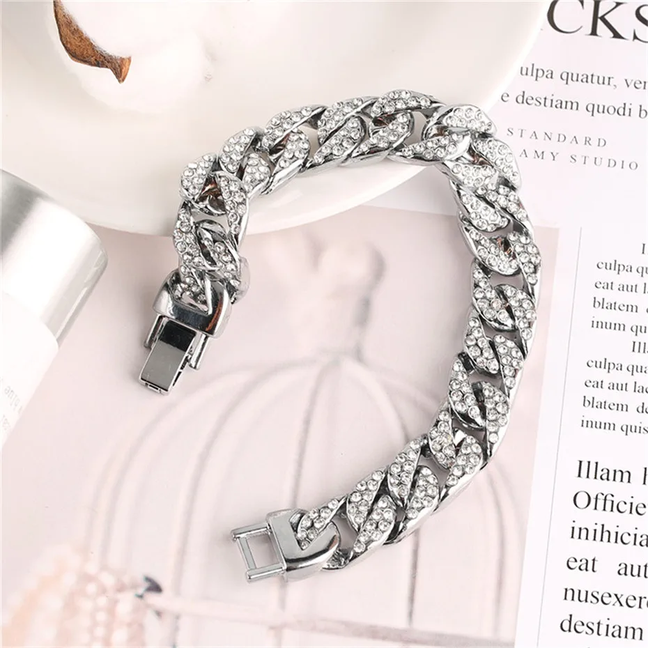 Stylish Gold Silver Metal Crystal Charms Women Bracelets Mother's gifts Fashion Jewelry Mothers Day (5)